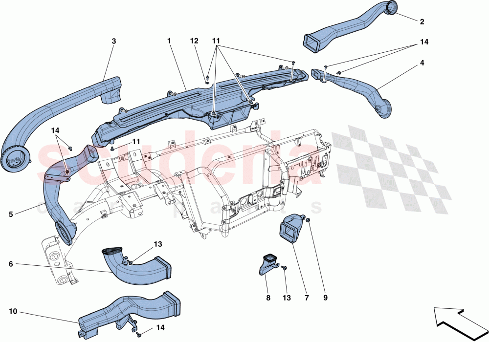 DASHBOARD AIR DUCTS of Ferrari Ferrari F12 TDF