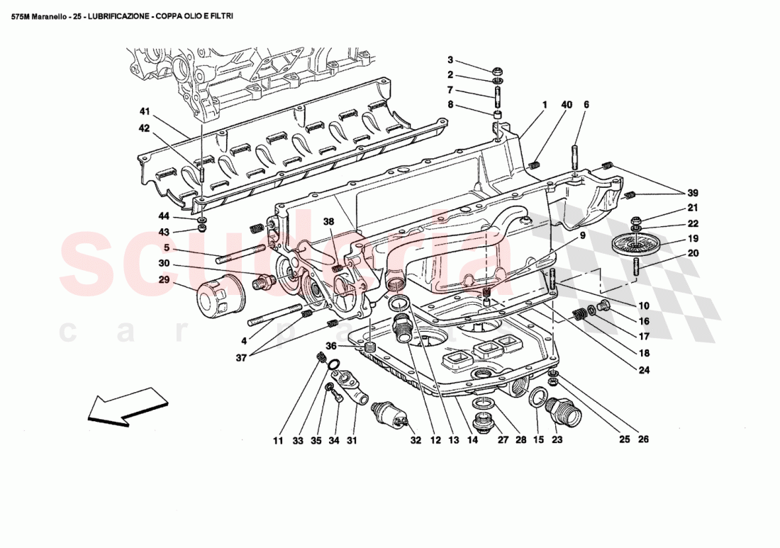 LUBRICATION - OIL SUMPS AND FILTERS of Ferrari Ferrari 575M Maranello