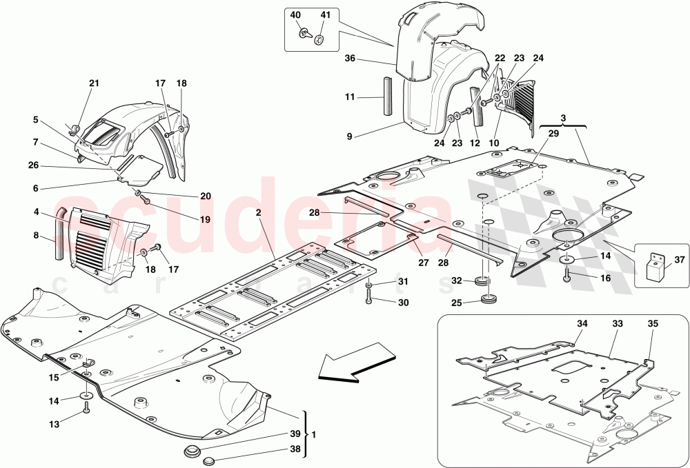 FLAT UNDERTRAY AND WHEELHOUSES of Ferrari Ferrari 430 Spider