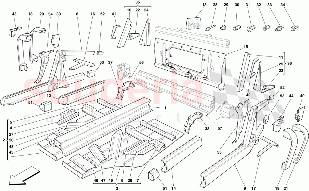 CENTRAL ELEMENTS AND PANELS of Ferrari Ferrari 430 Scuderia Spider 16M