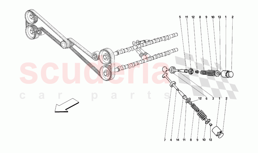 Timing system - Valves of Ferrari Ferrari 512 M