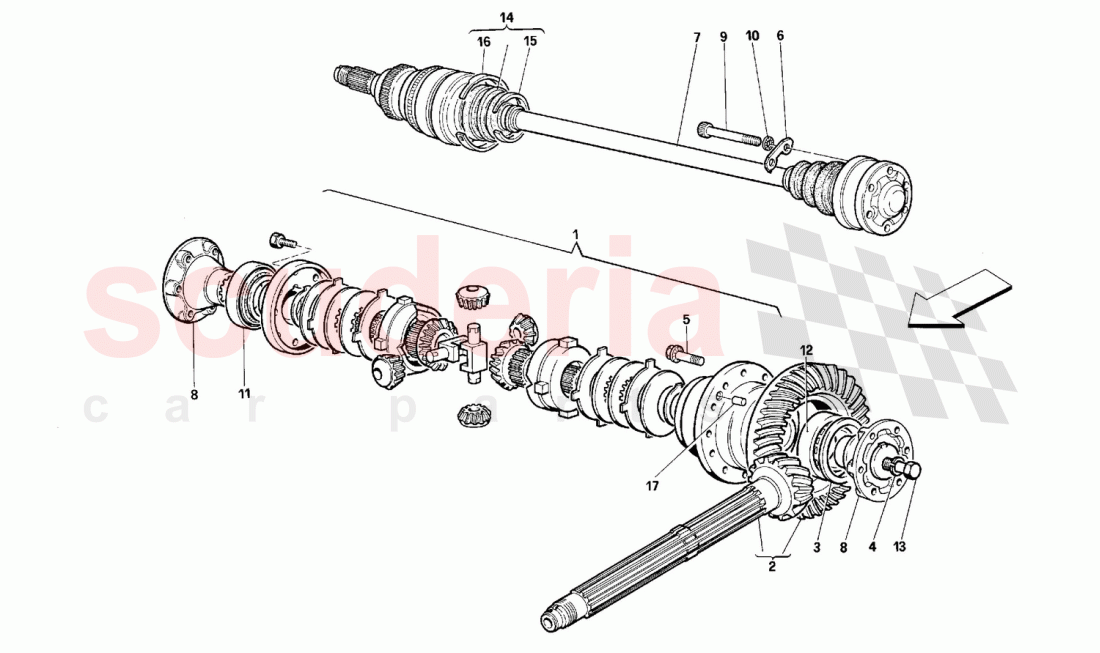 Differential and axle shafts of Ferrari Ferrari 512 M