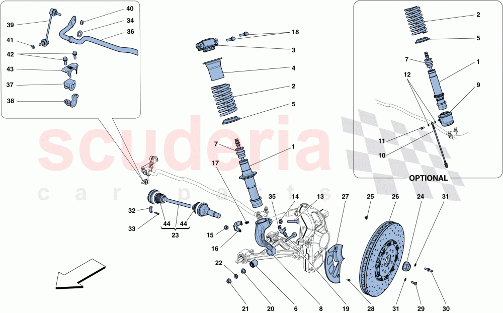 FRONT SUSPENSION - SHOCK ABSORBER AND BRAKE DISC of Ferrari Ferrari GTC4Lusso