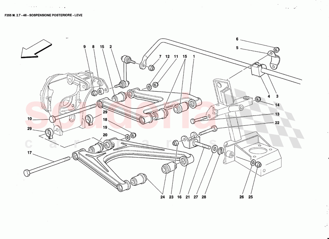 REAR SUSPENSION - WISHBONES of Ferrari Ferrari 355 (2.7 Motronic)