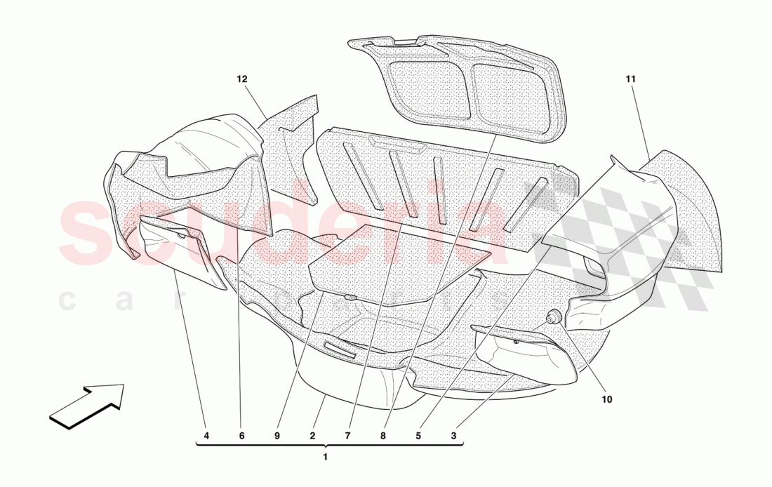 TRUNK HOOD UPHOLSTERY -Not for 456M GTA- of Ferrari Ferrari 456 M GT/GTA