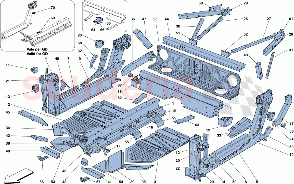 CENTRAL ELEMENTS AND PANELS of Ferrari Ferrari 488 Spider