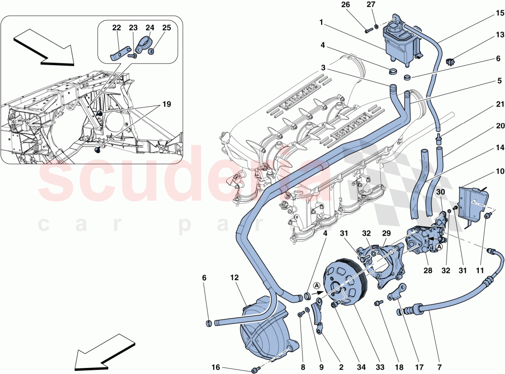 POWER STEERING PUMP AND RESERVOIR of Ferrari Ferrari 458 Speciale Aperta