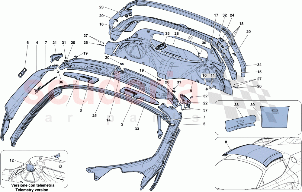 HEADLINER TRIM AND ACCESSORIES of Ferrari Ferrari LaFerrari Aperta