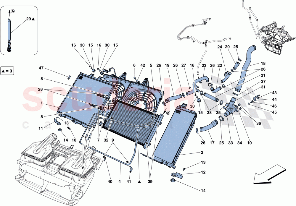 COOLING - RADIATORS AND AIR DUCTS of Ferrari Ferrari GTC4Lusso