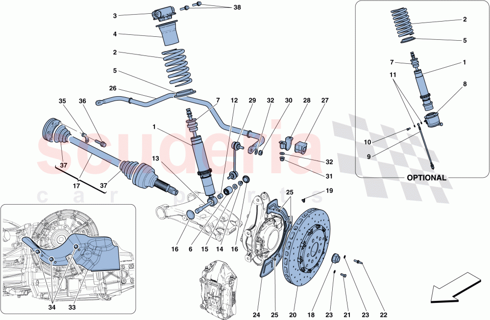 REAR SUSPENSION - SHOCK ABSORBER AND BRAKE DISC of Ferrari Ferrari GTC4Lusso