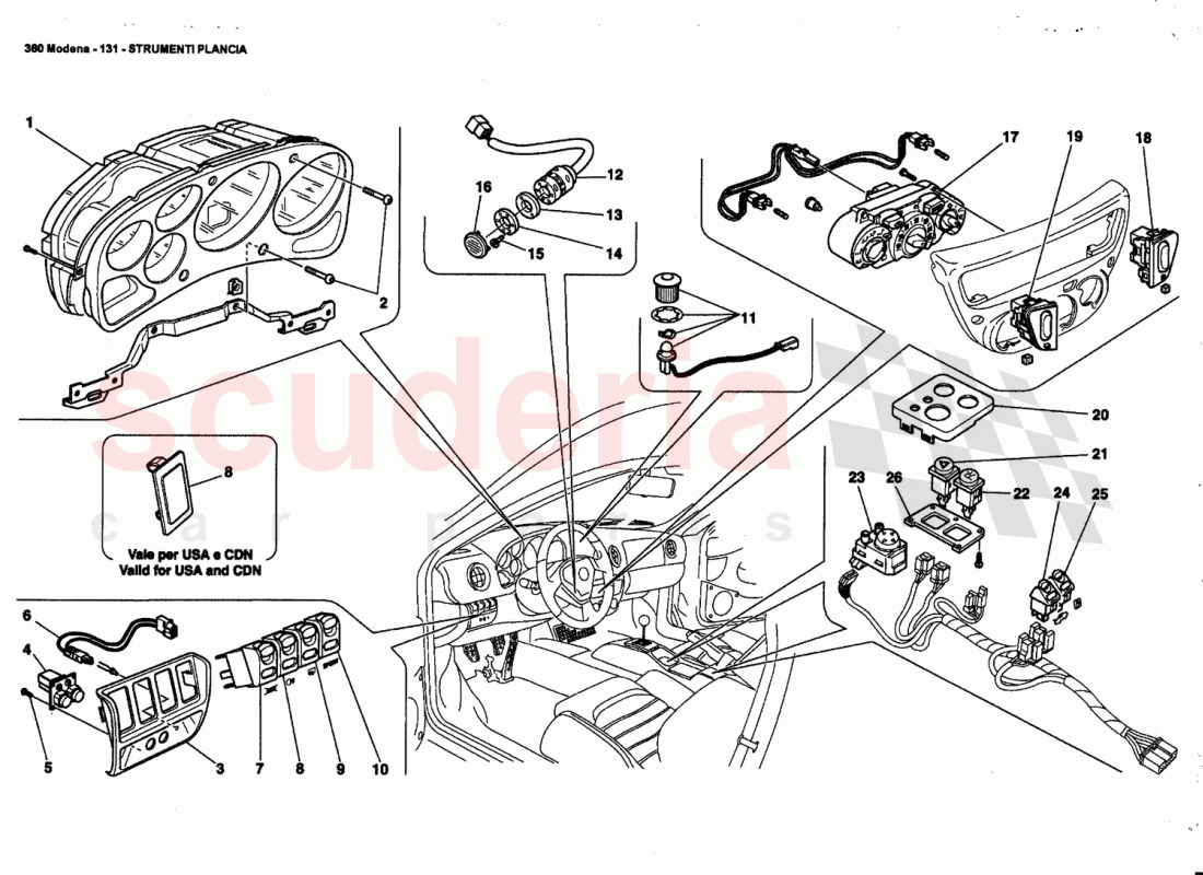 DASHBOARD INSTRUMENTS of Ferrari Ferrari 360 Modena