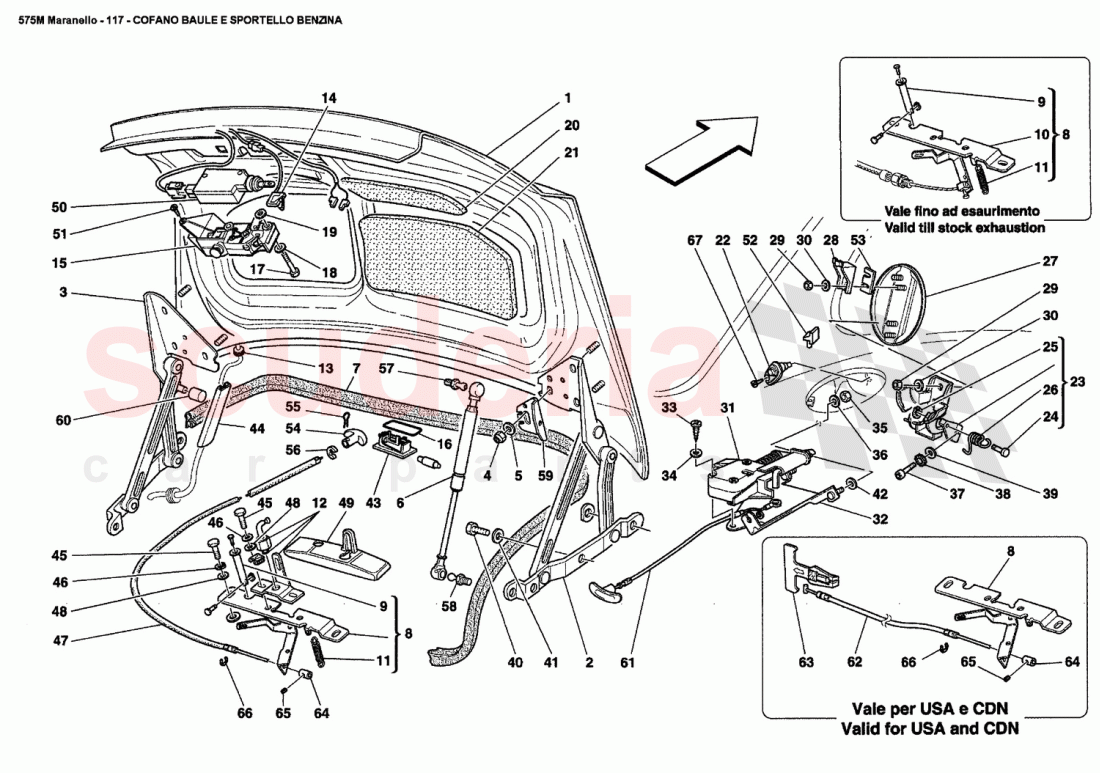 BOOT DOOR AND PETROL COVER of Ferrari Ferrari 575M Maranello