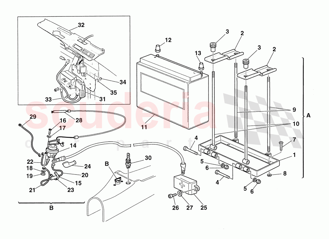 Battery and Battery Disconn. Switch of Ferrari Ferrari 355 Challenge (1999)