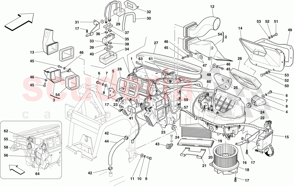 EVAPORATOR UNIT AND CONTROLS of Ferrari Ferrari 599 SA Aperta