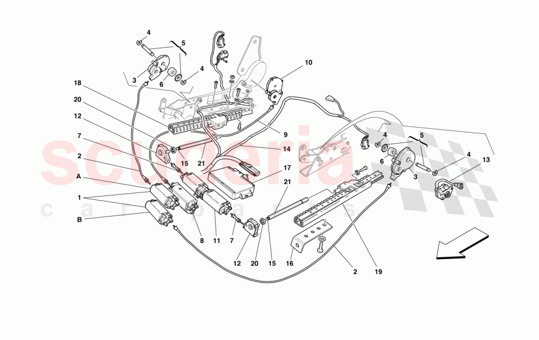 FRONT SEAT MOVEMENT SYSTEM of Ferrari Ferrari 456 M GT/GTA