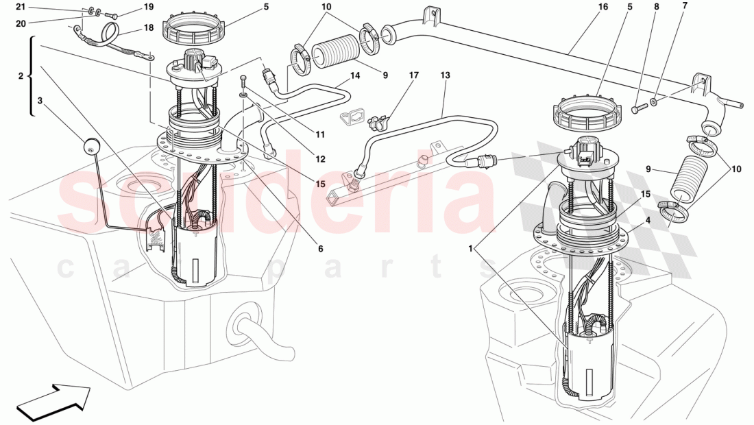 FUEL PUMPS AND PIPES of Ferrari Ferrari 360 Challenge (2000)