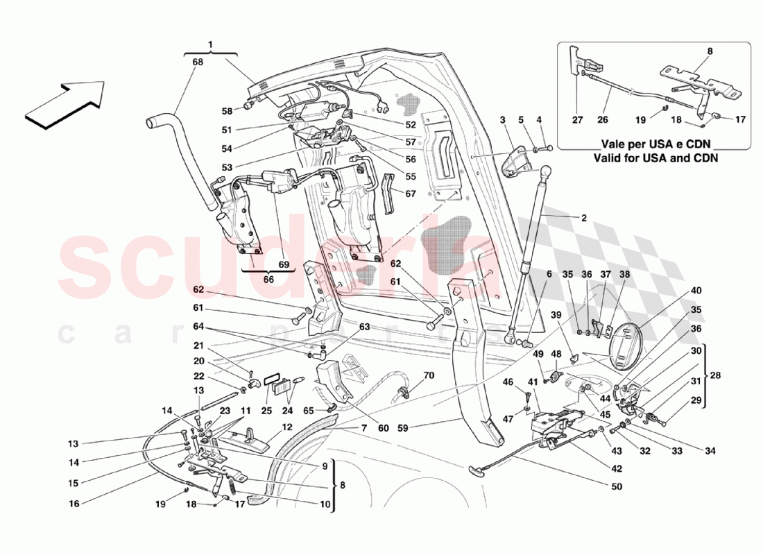 Boot Door and Petrol Cover of Ferrari Ferrari 575 Superamerica