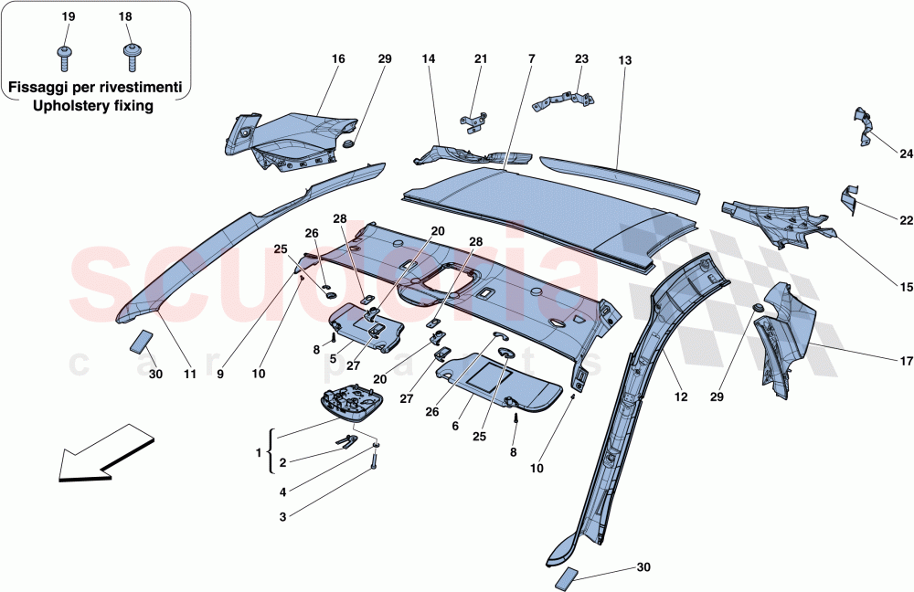 HEADLINER TRIM AND ACCESSORIES of Ferrari Ferrari F12 Berlinetta