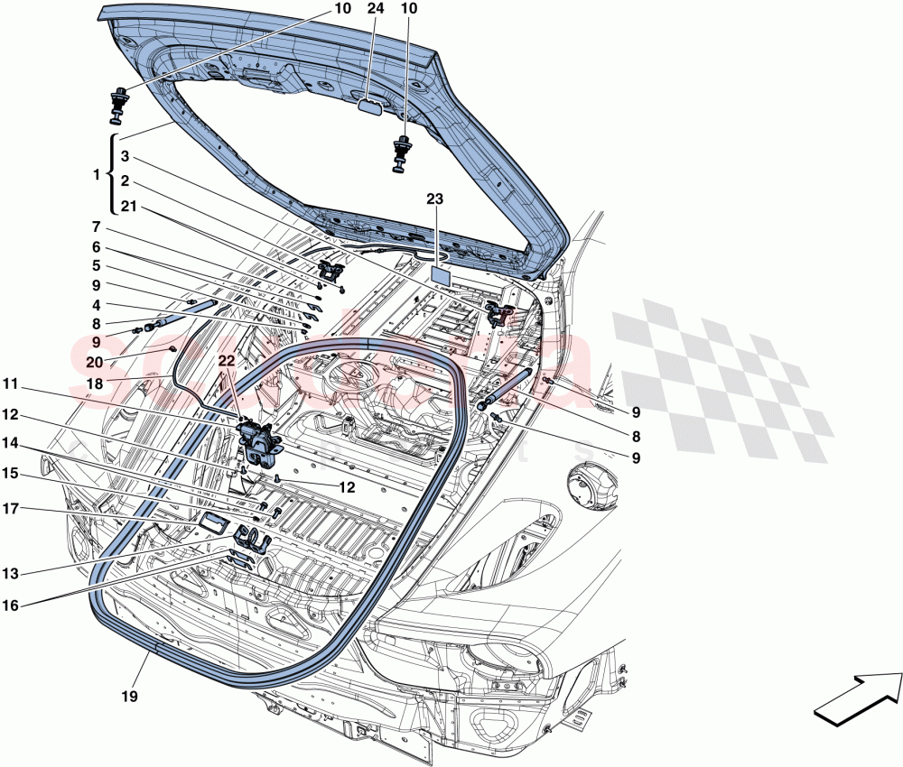 REAR LID AND OPENING MECHANISM of Ferrari Ferrari F12 Berlinetta