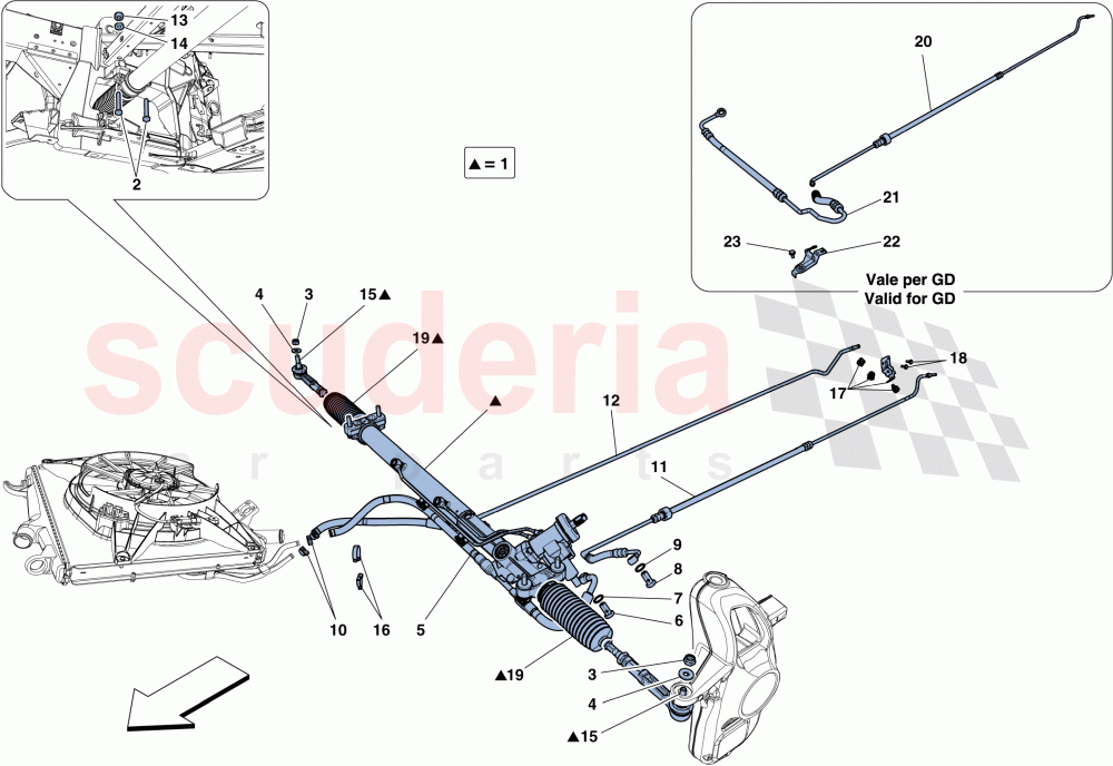 HYDRAULIC POWER STEERING BOX of Ferrari Ferrari 458 Spider