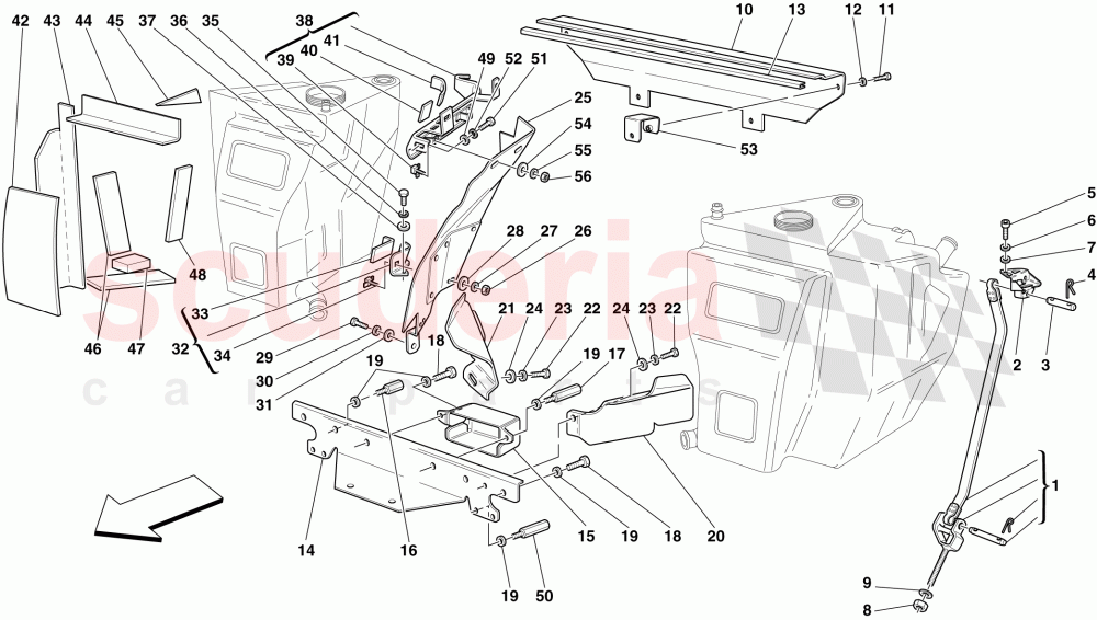 FUEL TANKS - FASTENERS AND GUARDS of Ferrari Ferrari 430 Scuderia