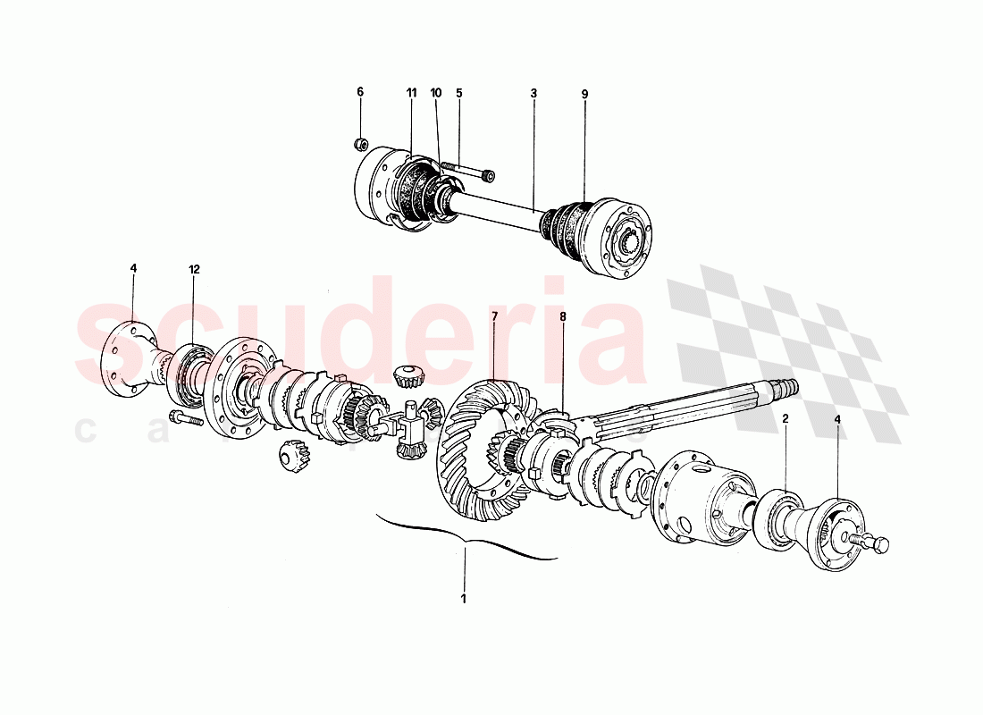 Differential & Axle Shafts of Ferrari Ferrari 288 GTO