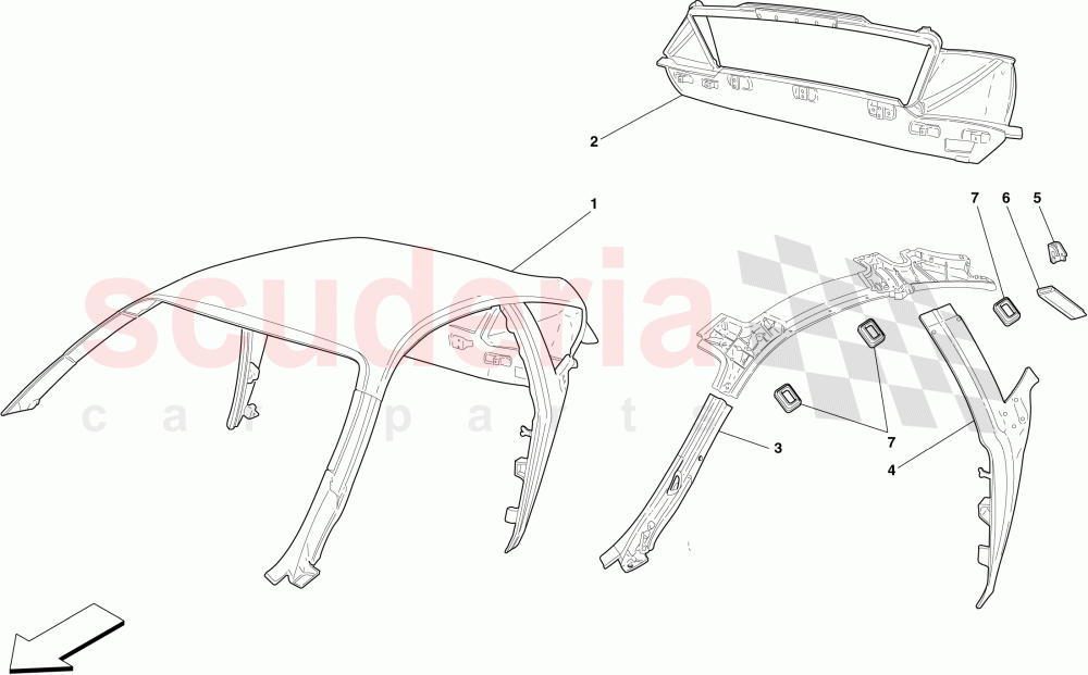 ROOF - STRUCTURE of Ferrari Ferrari 430 Coupe