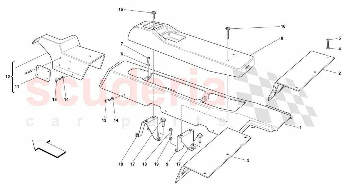 TUNNEL - FRAMEWORK AND ACCESSORIES of Ferrari Ferrari 360 Challenge (2000)