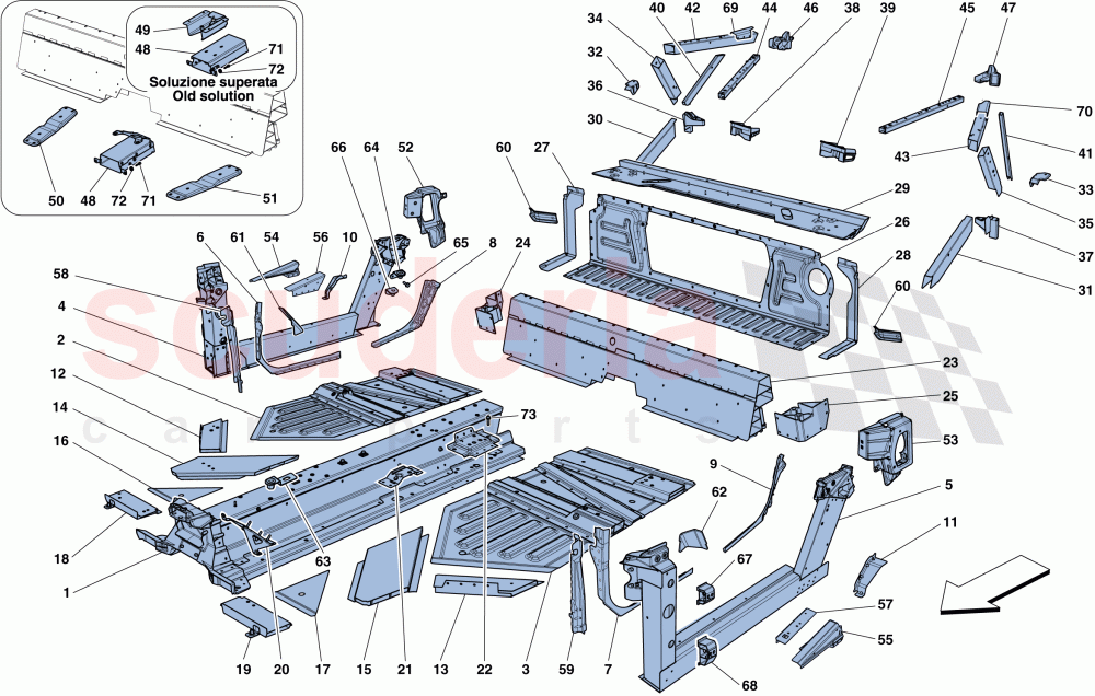 CENTRAL ELEMENTS AND PANELS of Ferrari Ferrari 458 Spider