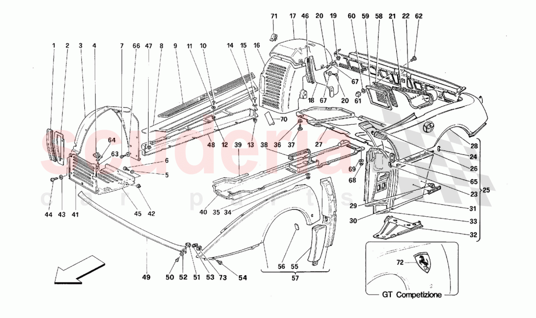 BODY - OUTER TRIMS of Ferrari Ferrari 348 (2.7 Motronic)