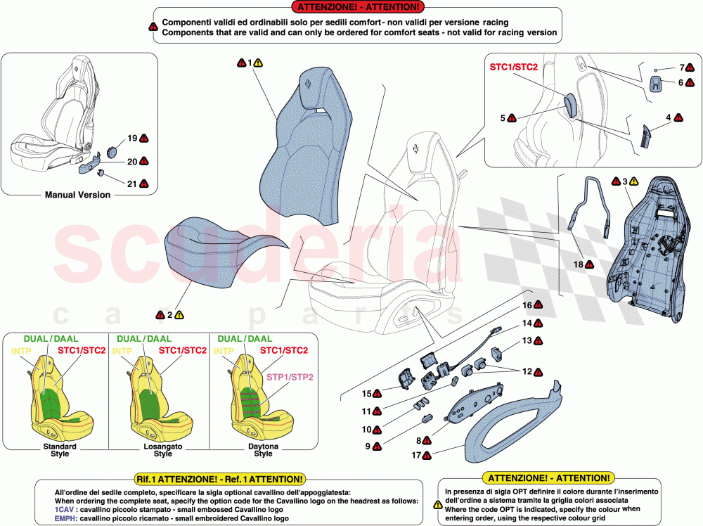 SEATS - UPHOLSTERY AND ACCESSORIES of Ferrari Ferrari 488 Spider