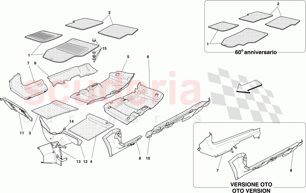 PASSENGER COMPARTMENT TRIM AND MATS of Ferrari Ferrari 612 Scaglietti