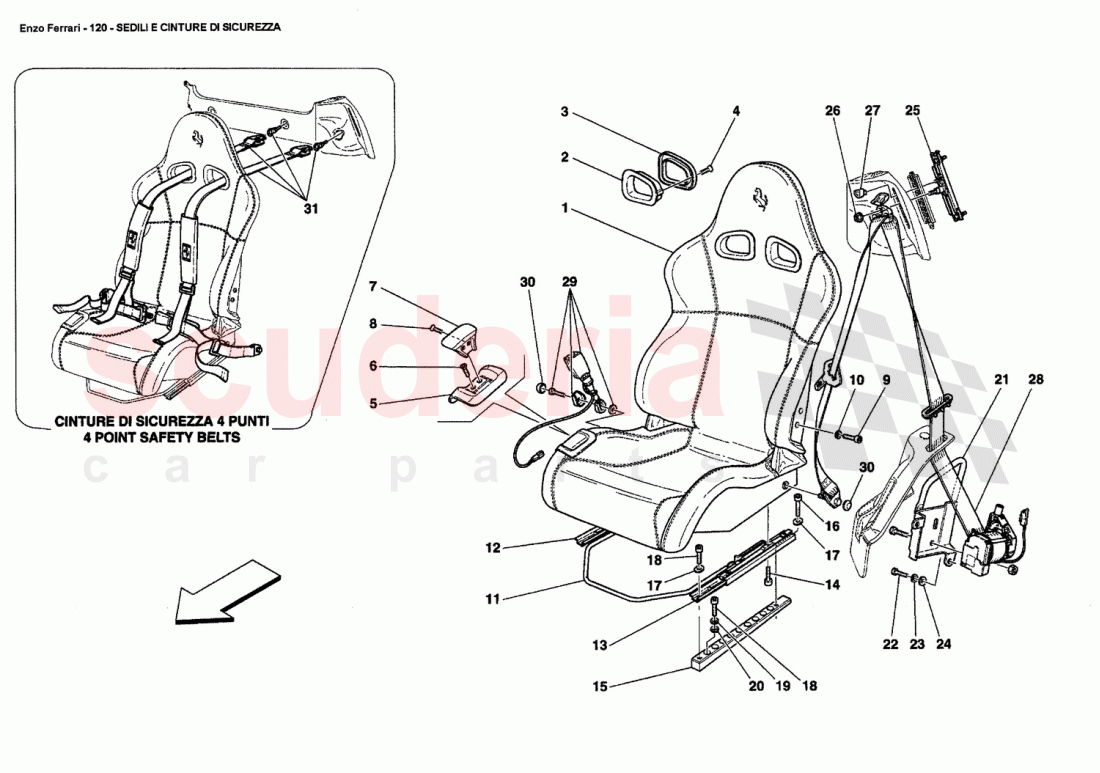 SEAT AND SAFETY BELTS of Ferrari Ferrari Enzo