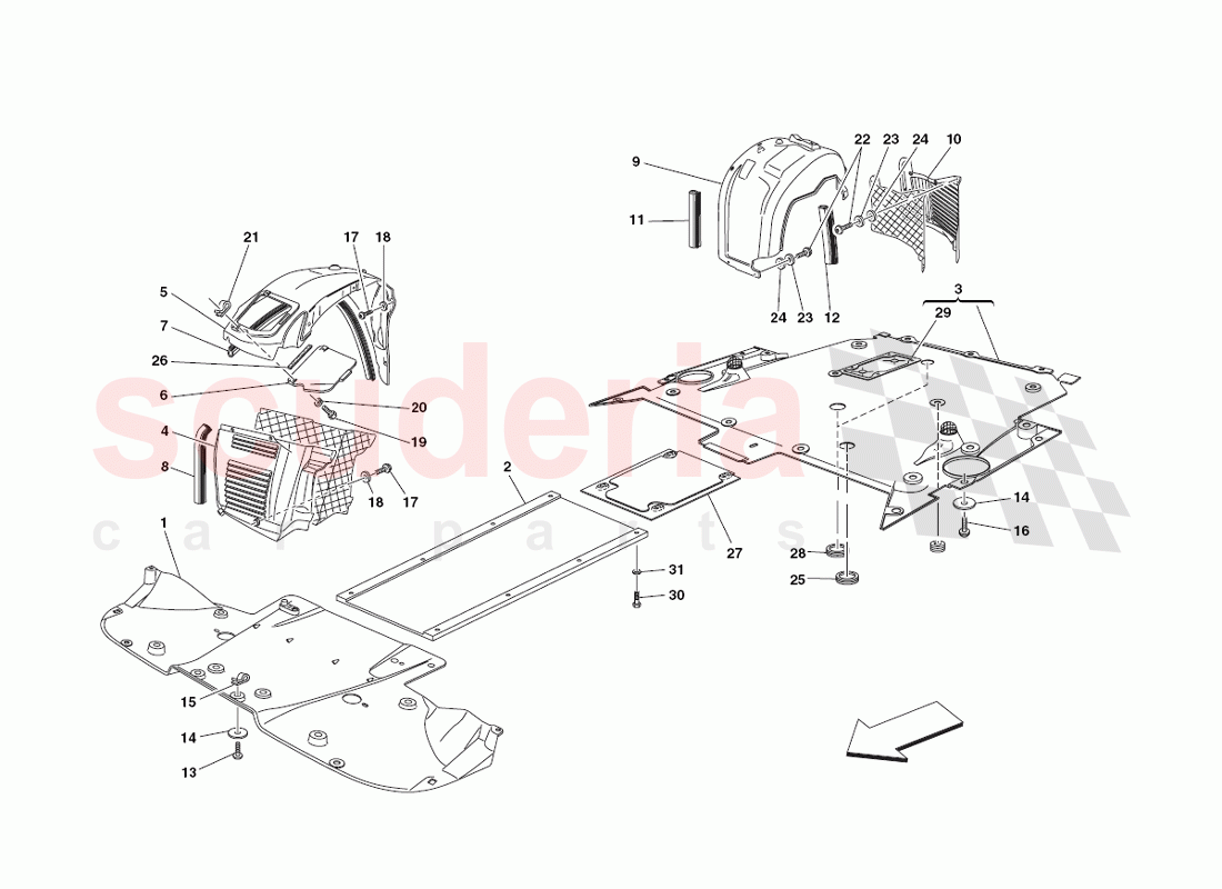 Flat Floor Pan and Wheelhouse of Ferrari Ferrari 430 Challenge (2006)