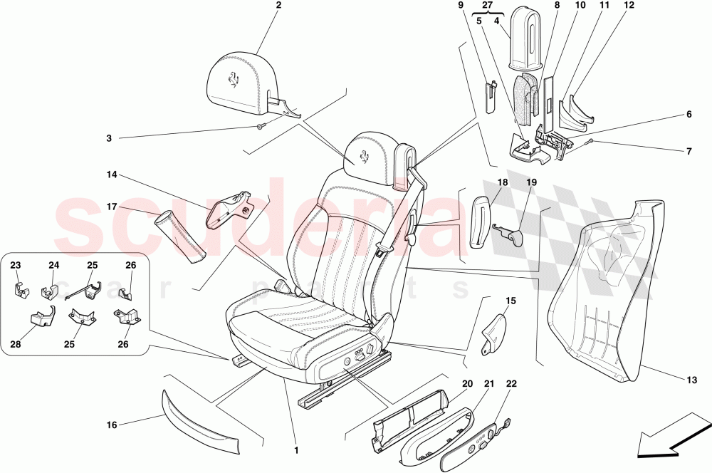 ELECTRIC FRONT SEAT - TRIM AND ACCESSORIES of Ferrari Ferrari 612 Scaglietti