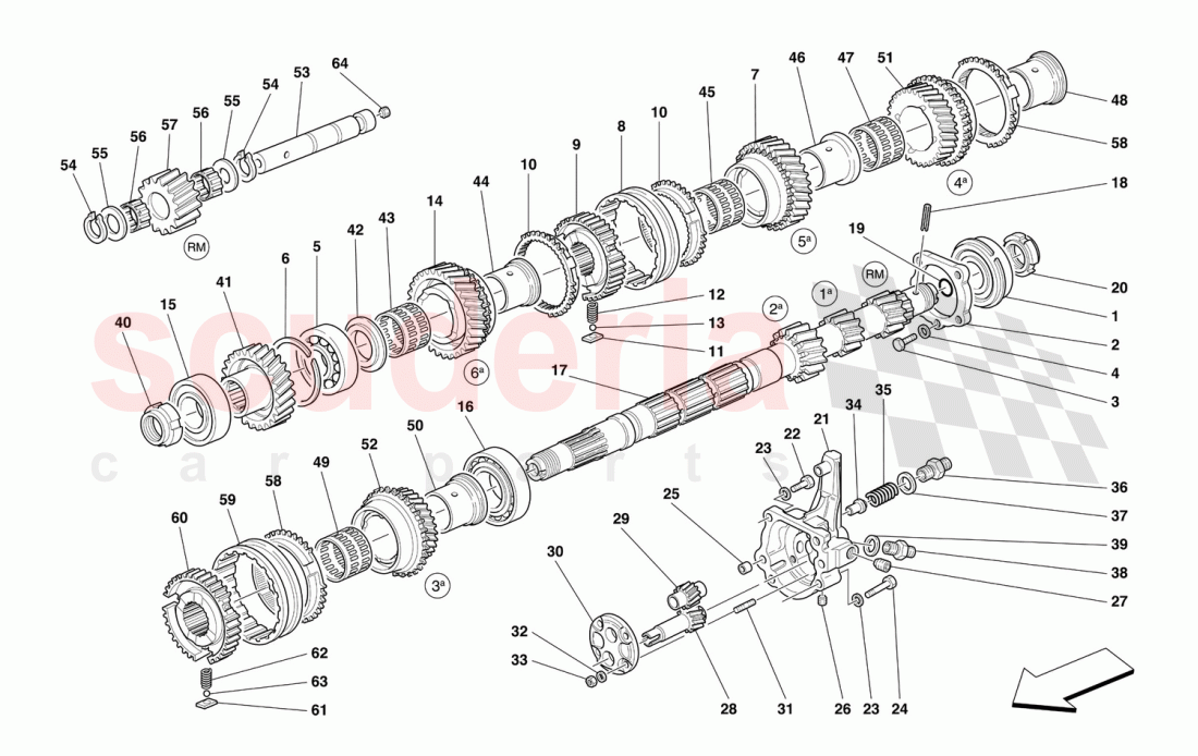 MAIN SHAFT GEARS AND GEARBOX OIL PUMP -Not for 456M GTA- of Ferrari Ferrari 456 M GT/GTA