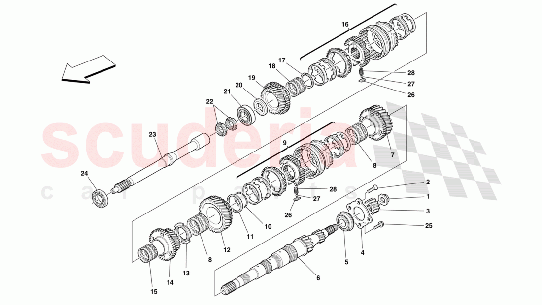 MAIN SHAFT GEARS of Ferrari Ferrari 360 Challenge (2000)