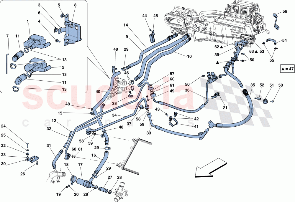 AC SYSTEM - WATER AND FREON of Ferrari Ferrari F12 Berlinetta