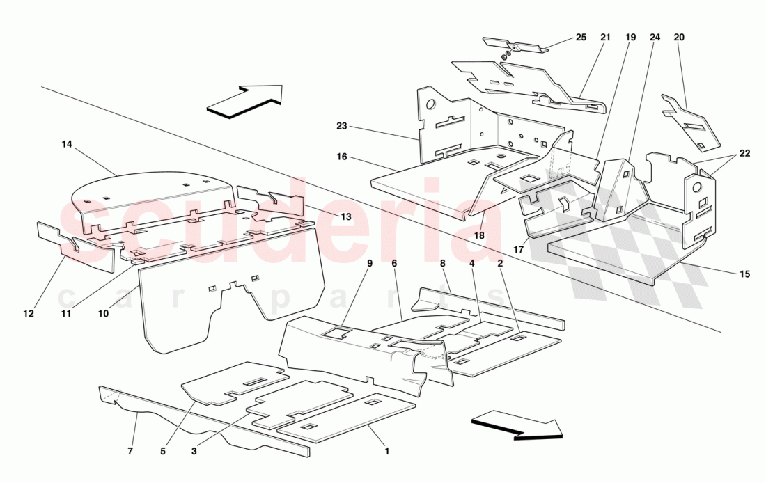 PASSENGERS COMPARTMENT INSULATIONS -Valid for GD- of Ferrari Ferrari 550 Maranello