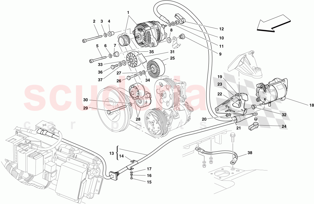 ALTERNATOR - STARTER MOTOR of Ferrari Ferrari 430 Scuderia Spider 16M