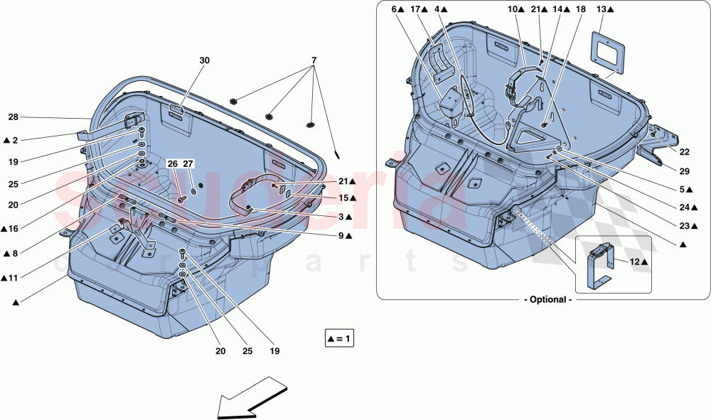 FRONT COMPARTMENT TRIM of Ferrari Ferrari 458 Speciale Aperta