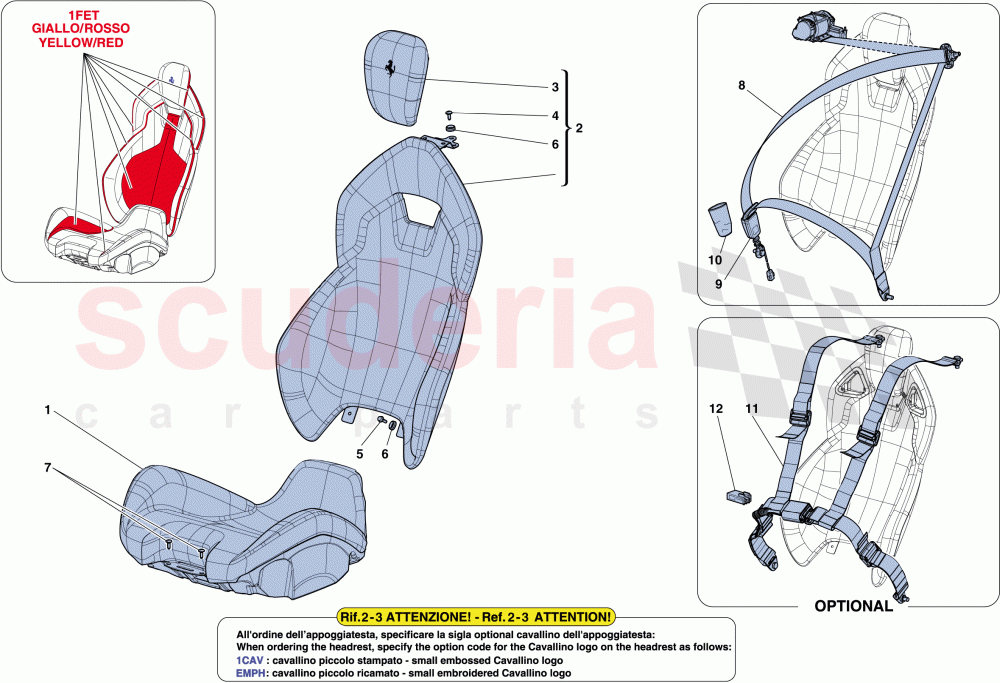 SEATS AND SEAT BELTS of Ferrari Ferrari LaFerrari Aperta