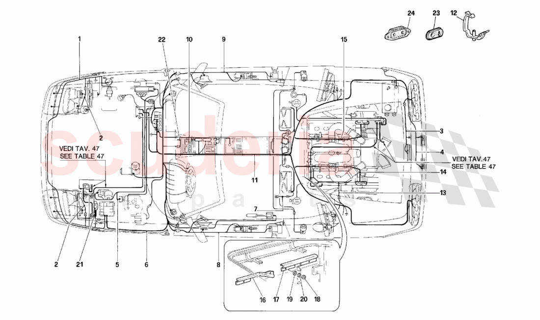 ELECTRICAL SYSTEM -Valid for USA and CDN- of Ferrari Ferrari 348 (2.7 Motronic)