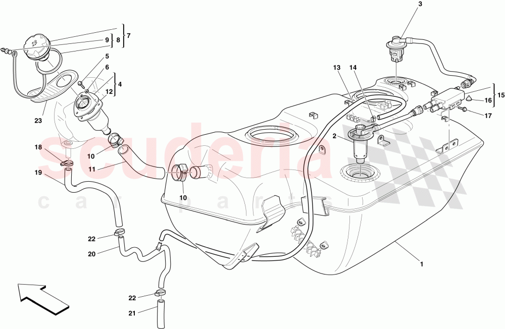 FUEL TANK - FILLER NECK AND PIPES of Ferrari Ferrari 599 GTO