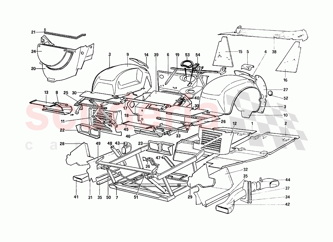 Body Shell - Inner Elements of Ferrari Ferrari 288 GTO