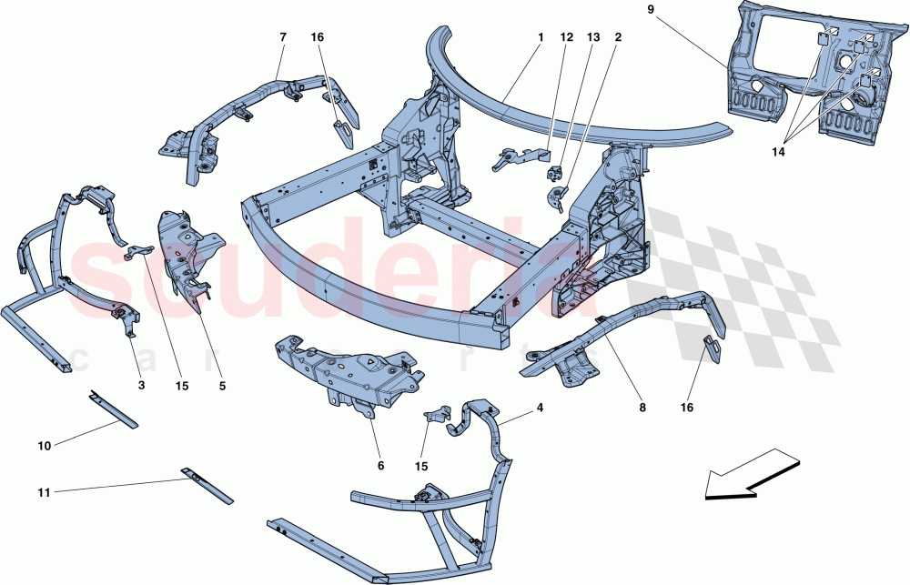 CHASSIS - COMPLETE FRONT STRUCTURE AND PANELS of Ferrari Ferrari 458 Speciale Aperta