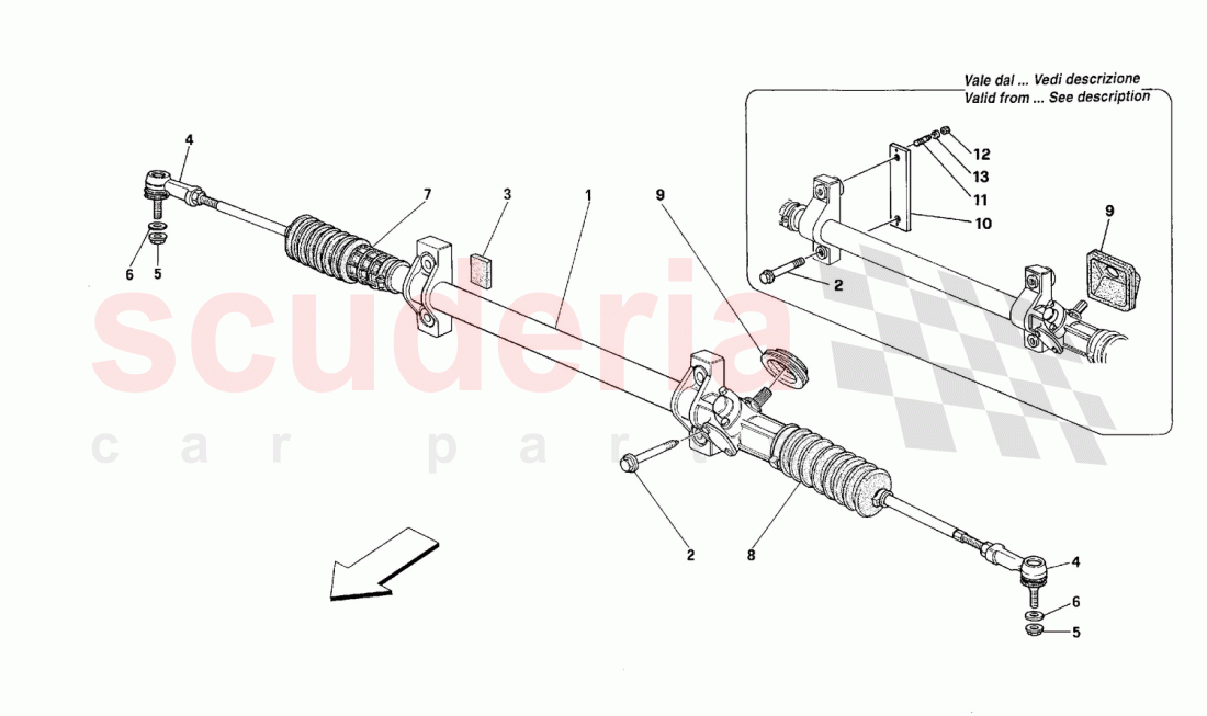 STEERING BOX AND LINKAGE of Ferrari Ferrari 348 (2.7 Motronic)