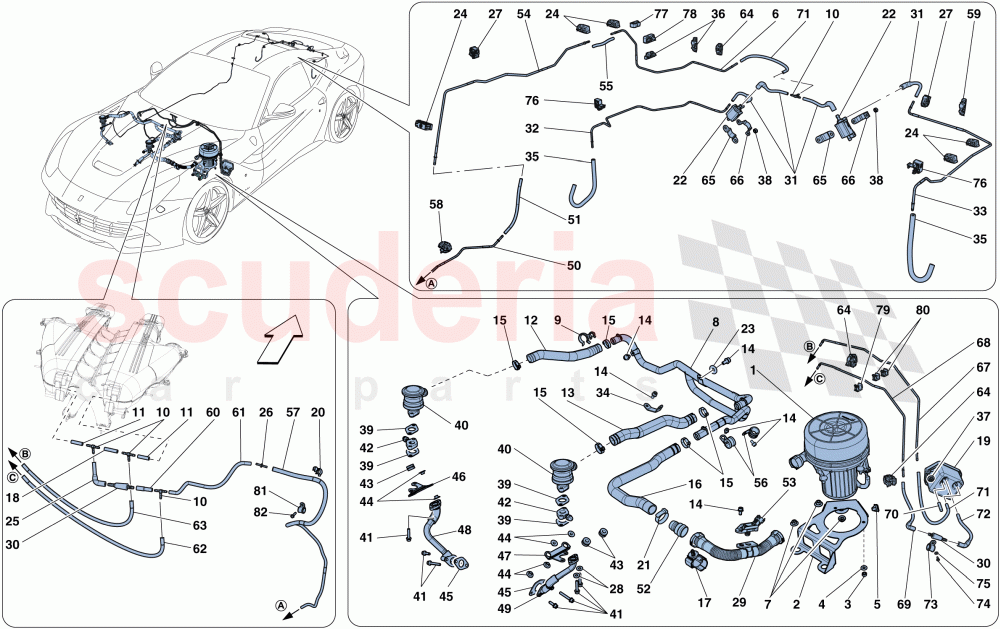 SECONDARY AIR SYSTEM -Applicable from Ass.ly No. 108753- of Ferrari Ferrari F12 Berlinetta