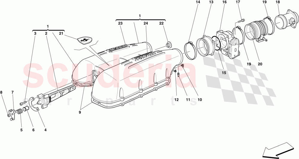 INTAKE MANIFOLD COVER of Ferrari Ferrari 430 Scuderia Spider 16M