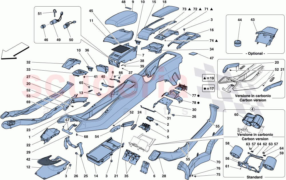 TUNNEL - SUBSTRUCTURE AND ACCESSORIES of Ferrari Ferrari FF